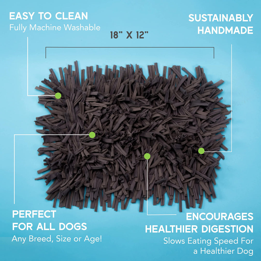 Dog Snuffle Mat for All-Sized Dogs 11x17 - Interactive Dog Toys - Premium Feeding Mat for Slow Eating &amp; Smell Training - Reduces Boredom &amp; Anxiety - Dog Brain Stimulating Toys