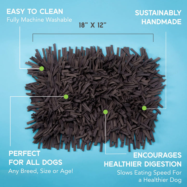Dog Snuffle Mat for All-Sized Dogs 11x17 - Interactive Dog Toys - Premium Feeding Mat for Slow Eating &amp; Smell Training - Reduces Boredom &amp; Anxiety - Dog Brain Stimulating Toys