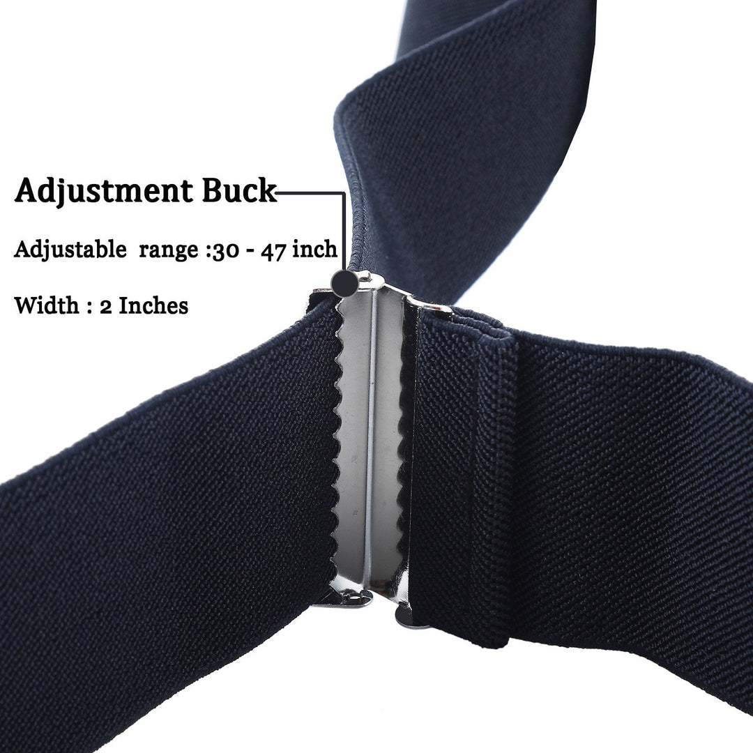 AWAYTR Men Utility Suspenders Adjustable Elastic - Heavy Duty 2 Inch Wide X Shape Strong Clip Suspender (Gray)
