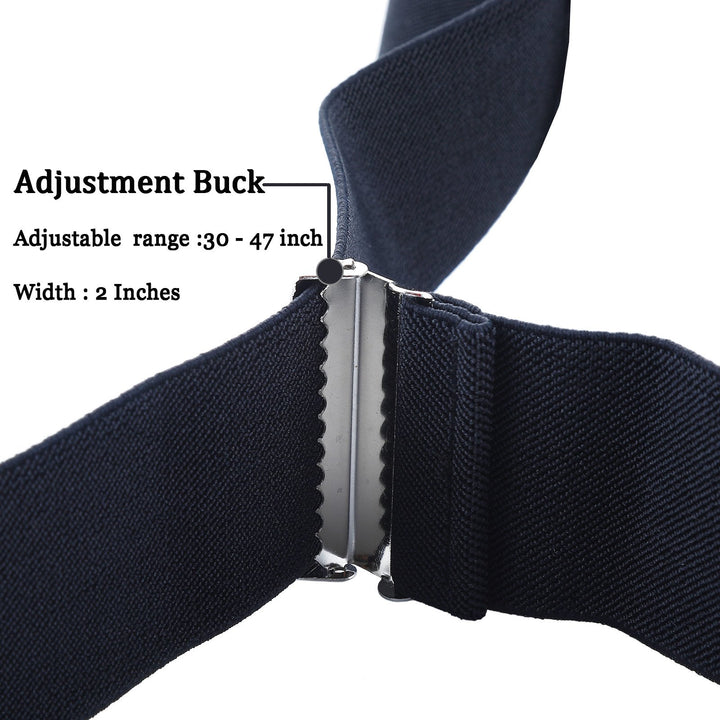 AWAYTR Men Utility Suspenders Adjustable Elastic - Heavy Duty 2 Inch Wide X Shape Strong Clip Suspender (Gray)
