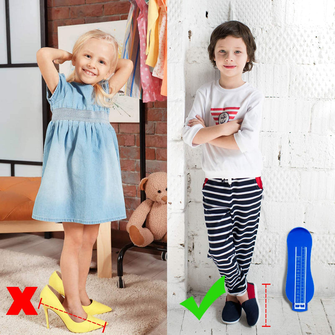 Foot Measurement Device Shoe Size Measuring Devices for Adults and Kids with Soft Tape Measure US Standard Blue 2 Pieces