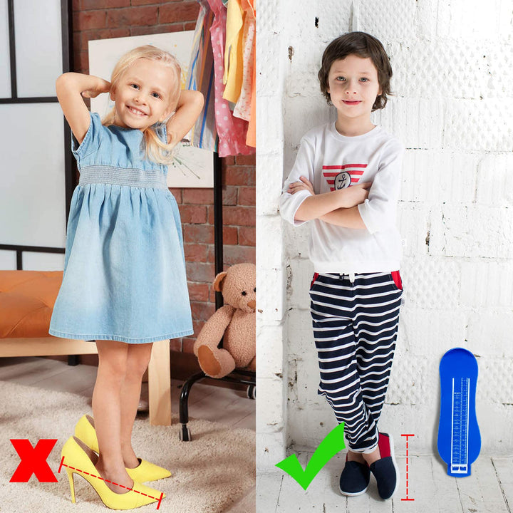 Foot Measurement Device Shoe Size Measuring Devices for Adults and Kids with Soft Tape Measure US Standard Blue 2 Pieces