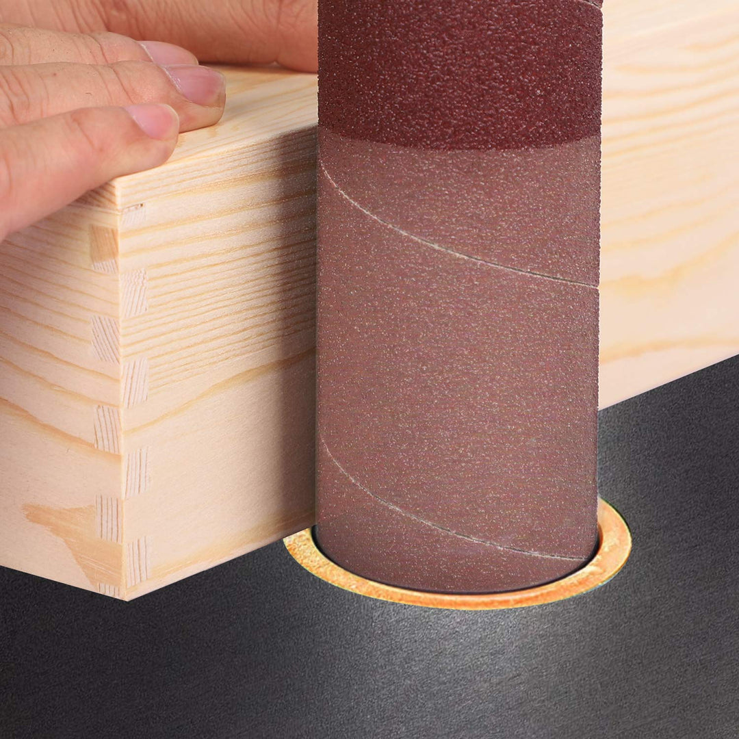 18 PCS Spindle Sander Sleeves, 60, 150, 240 Assorted Grit Alumina Sandpaper, 1/2”,3/4”,1”,1-1/2”, 2”, 3” Diameter, Sanding Sleeves for Spindle Sander 4-1/2 Inch Length