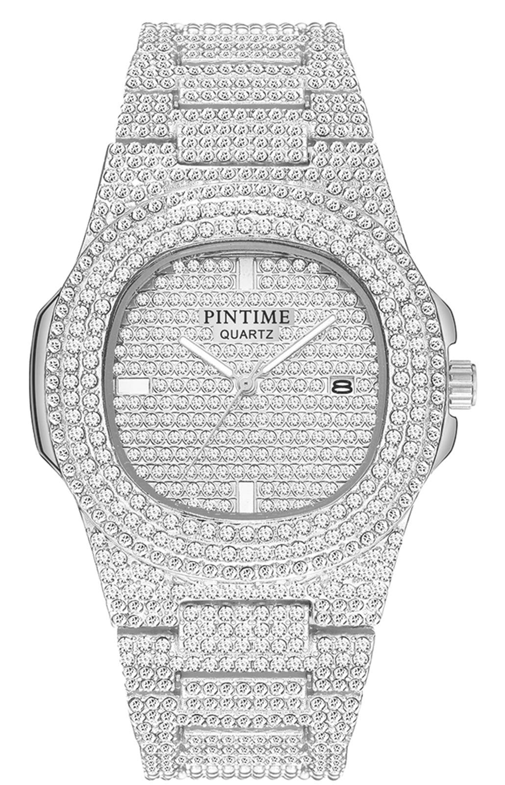 Stainless Steel Luxury Analog Unisex-Adult Watch (Silver Dial Colored Strap)