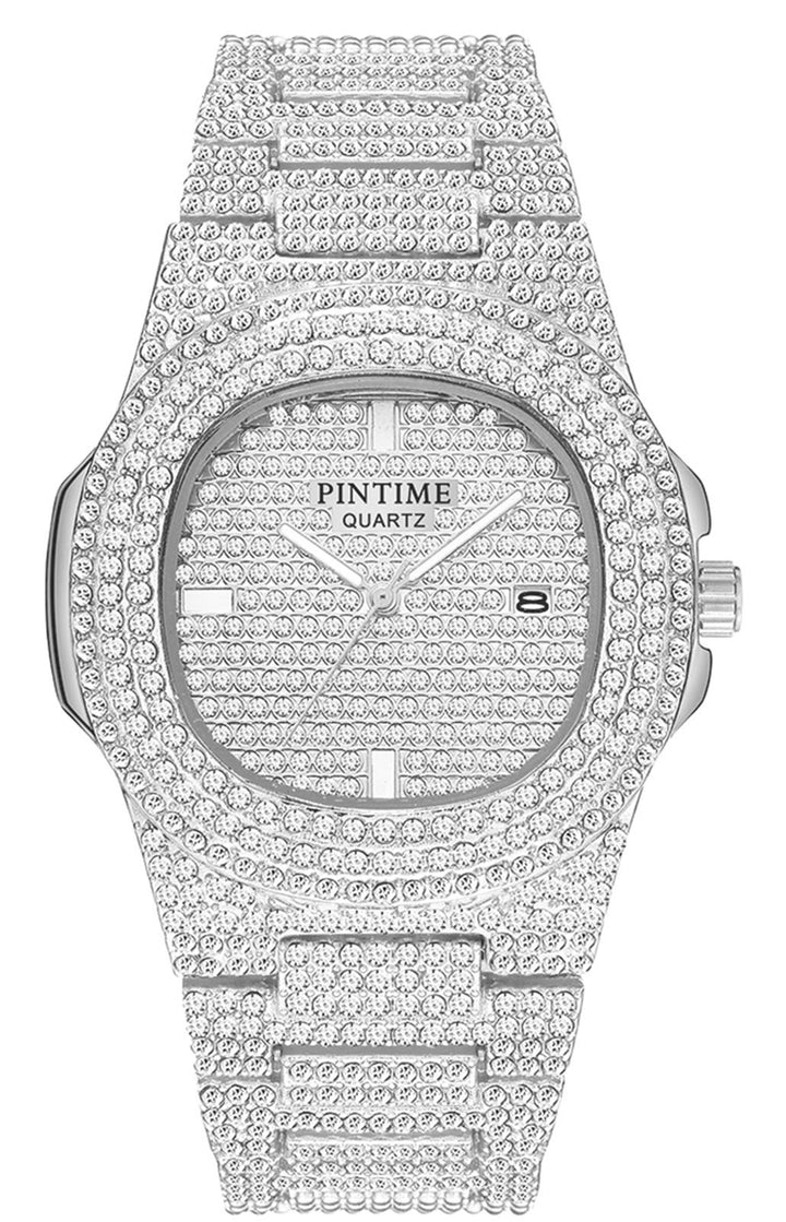 Stainless Steel Luxury Analog Unisex-Adult Watch (Silver Dial Colored Strap)
