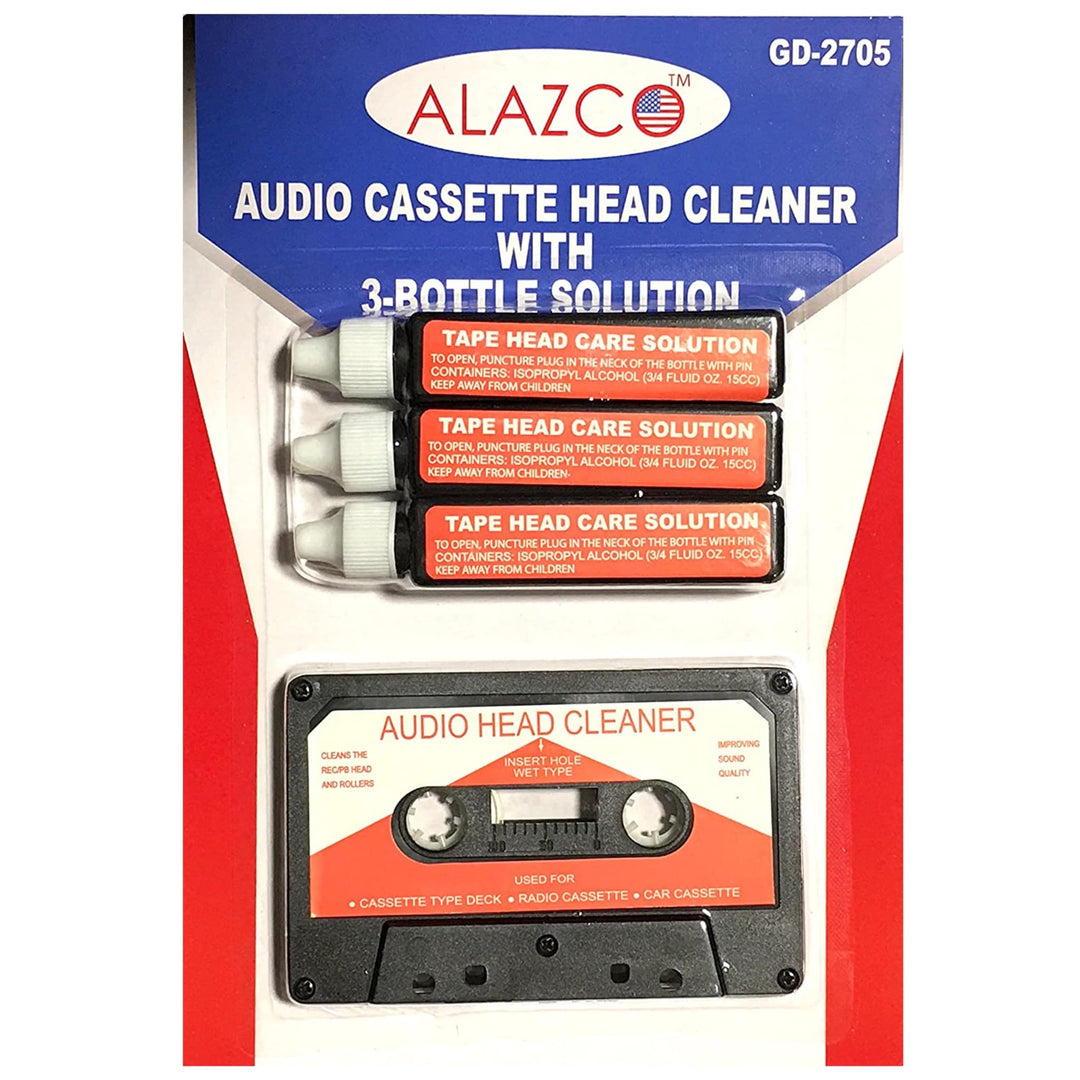 Audio Tape Cassette Head Cleaner w/ 3 Cleaning Fluids C