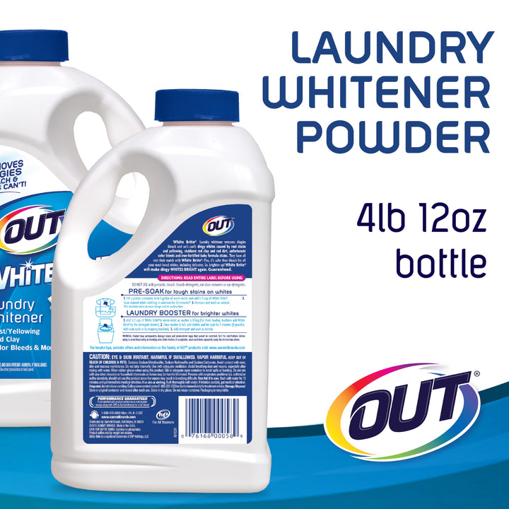 OUT White Brite Laundry Whitener Powder, Stain Remover 