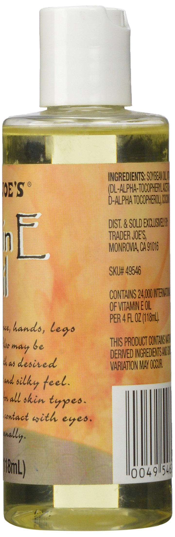 4 oz, Pack of 1 : Trader Joe&#39;s Vitamin Oil E, 4 Ounce