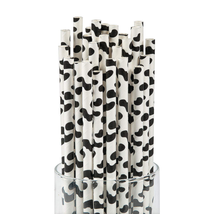 Fun Express Cow Print Paper Drinking Straws (24 count)