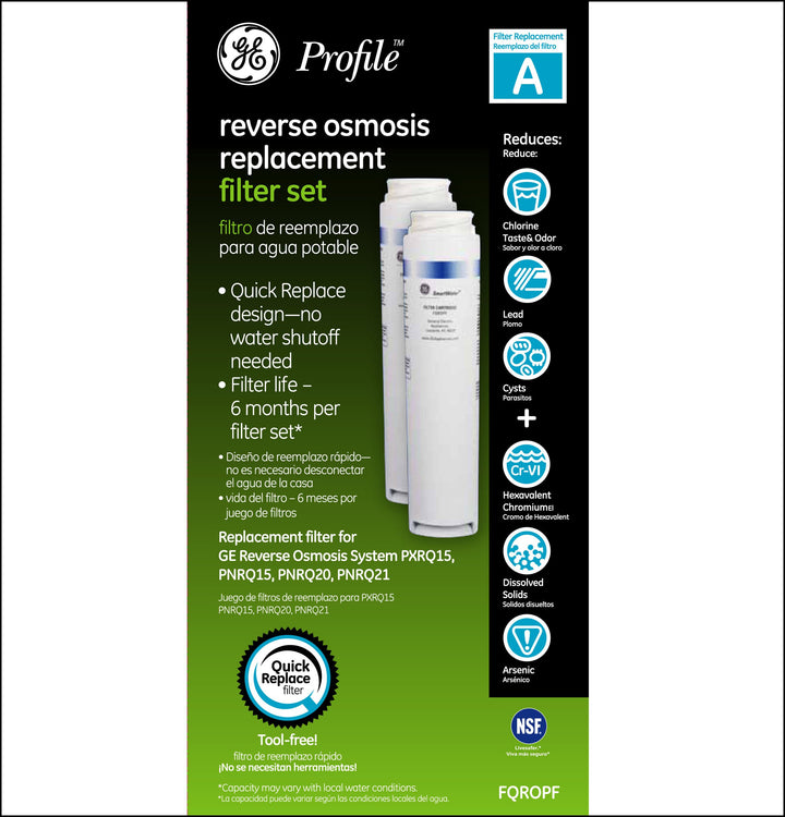 GE Profile FQROPF Reverse Osmosis Replacement Filter Set, White, 8.50 x 2.00 x 2.00 inches