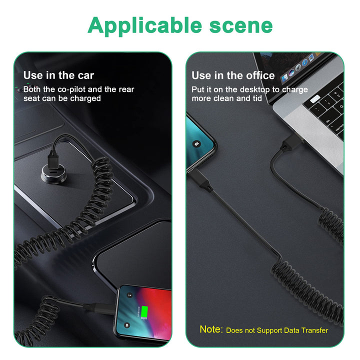 Coiled iPhone Charger Cable, [Apple MFi Certified] Retractable USB to Lightning Charging Cable (6Ft) for iPhone 13Pro/12/11/X (Note: Not for CarPlay)