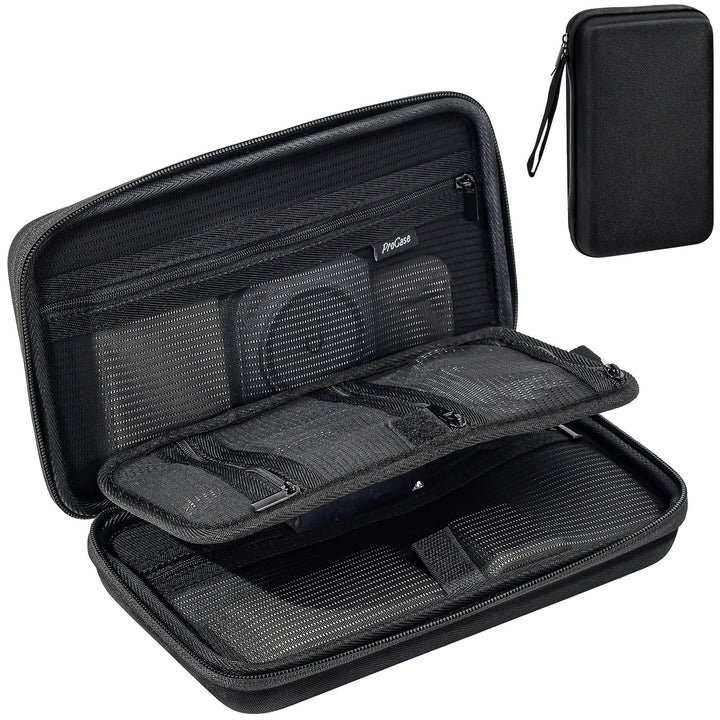 Large Hard Travel Electronic Organizer Case for MacBook Power Adapter Chargers Cables Tech Organizer Hard Drive USB Flash Disk SD Card Portable Electronics Accessories Bag -Black