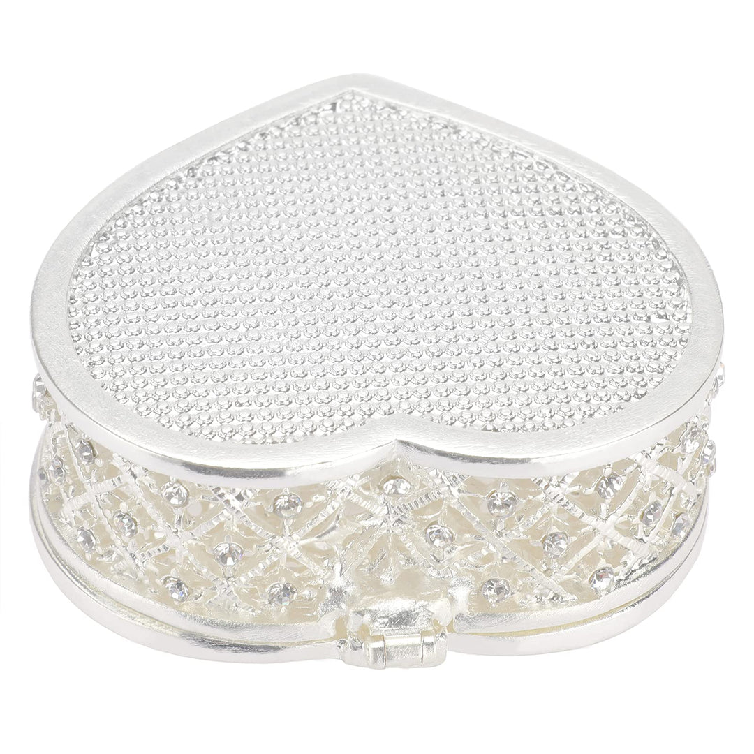 Heart Shape Jewelry Box Wedding Box Keepsake Box Ring Earring Small Trinket Storage Organizer Box for Girls Women Wedding Brithday Gift