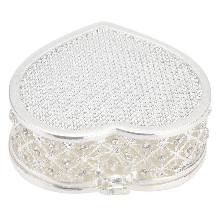 Heart Shape Jewelry Box Wedding Box Keepsake Box Ring Earring Small Trinket Storage Organizer Box for Girls Women Wedding Brithday Gift