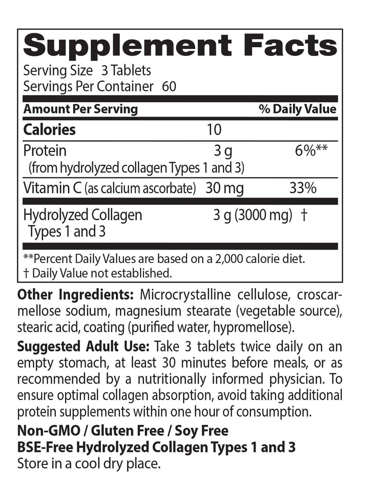 Doctors Best, Collagen Types 1 and 3, 180 Tablets