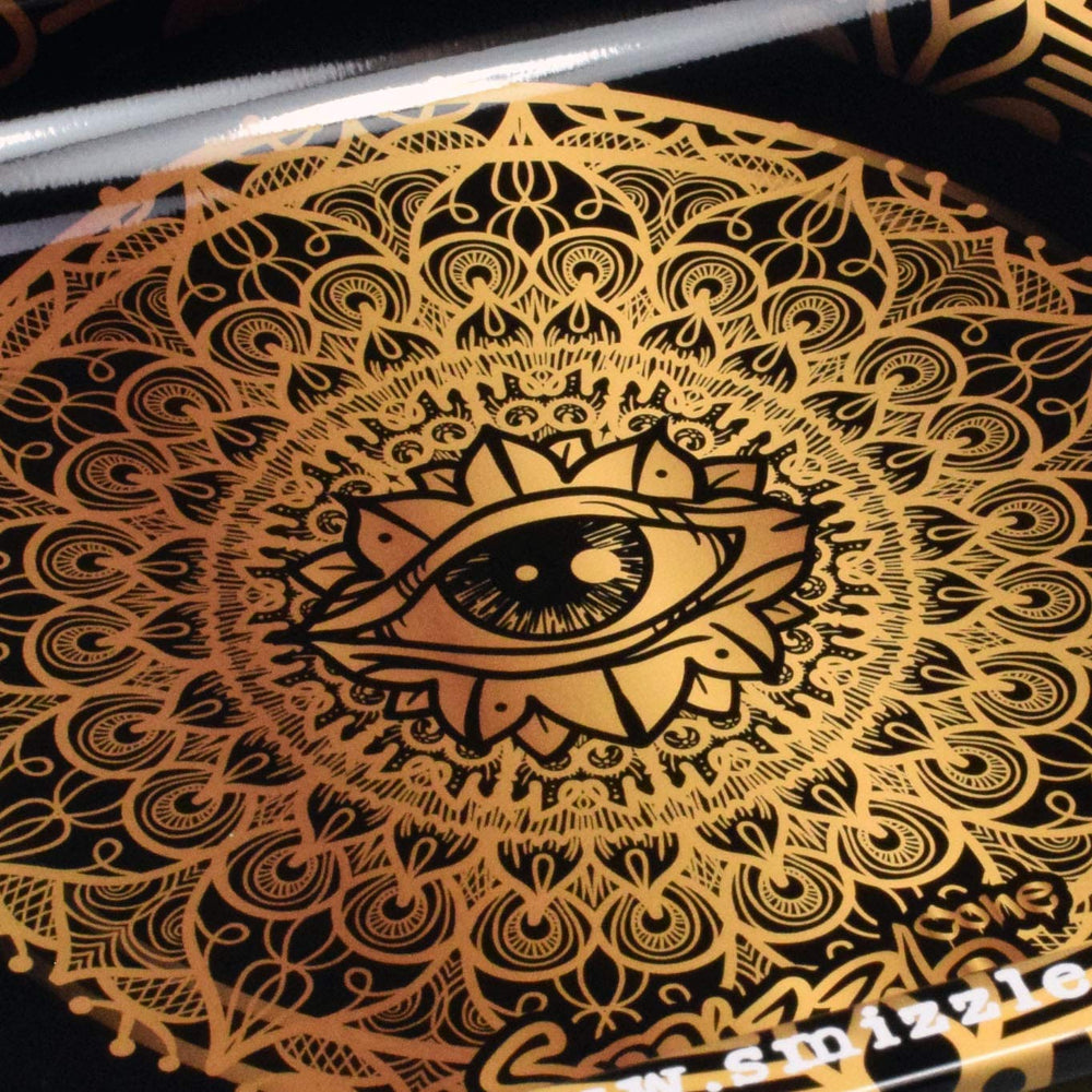 Smizzle Medium Rolling Tray - All Seeing Eye (Gold-Blac