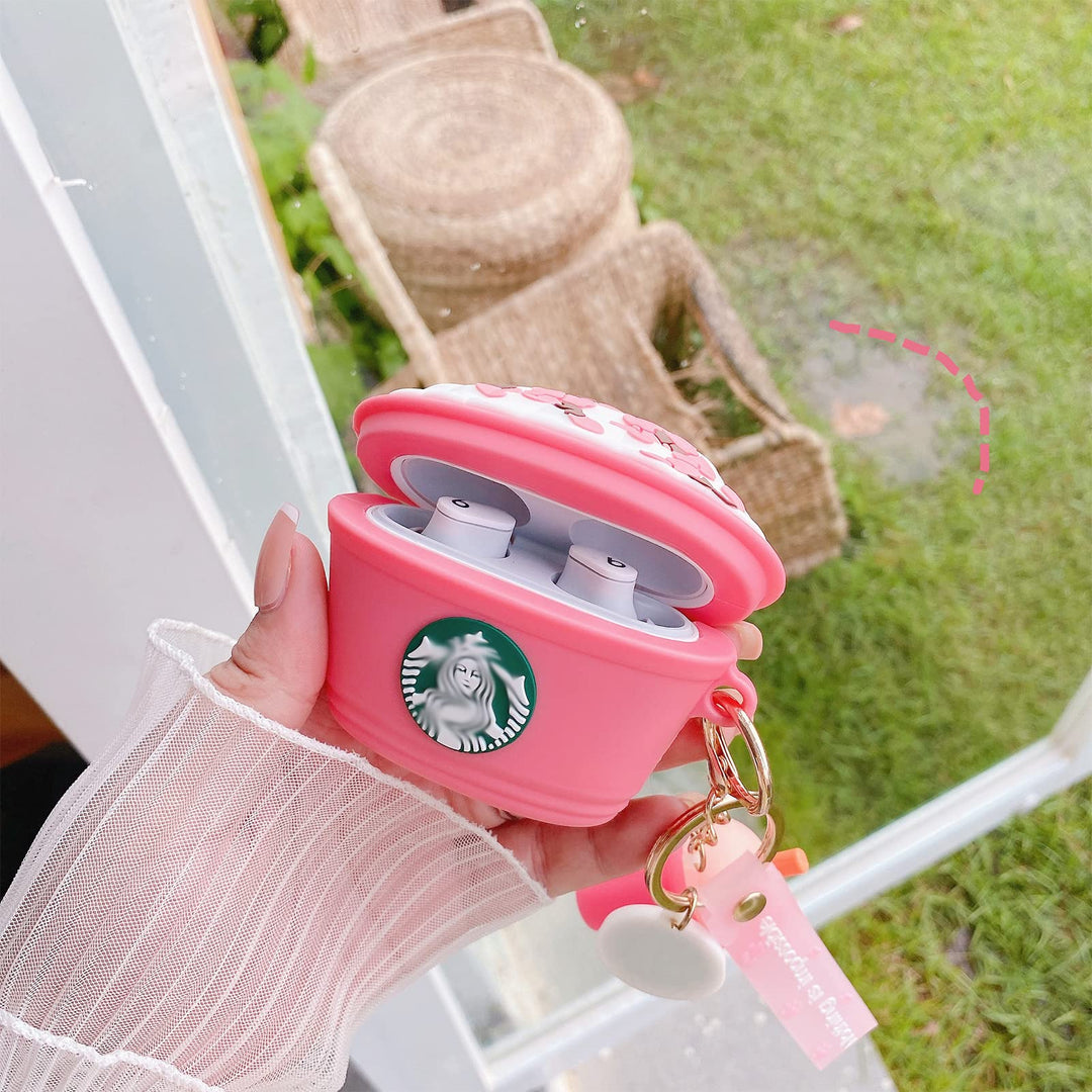 Beats Studio Buds Case,Cute 3D Cute Cartoon Kawaii Funny Case,Soft Silicone Shockproof Keychain Charging Box,Compatible Beats Studio Buds Skin Cases