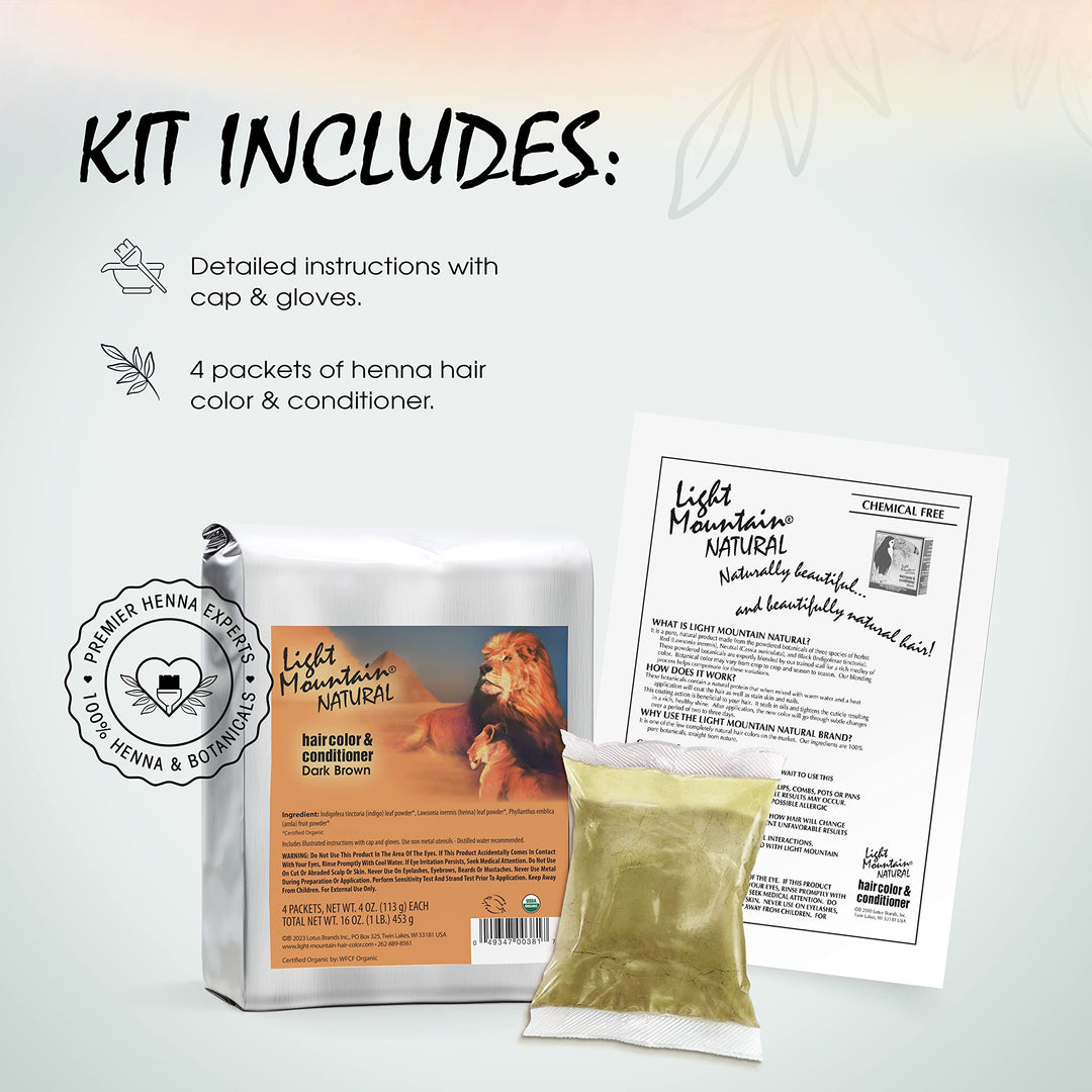 Natural Bulk Hair Color and Conditioner, Dark Brown, 16 Ounce