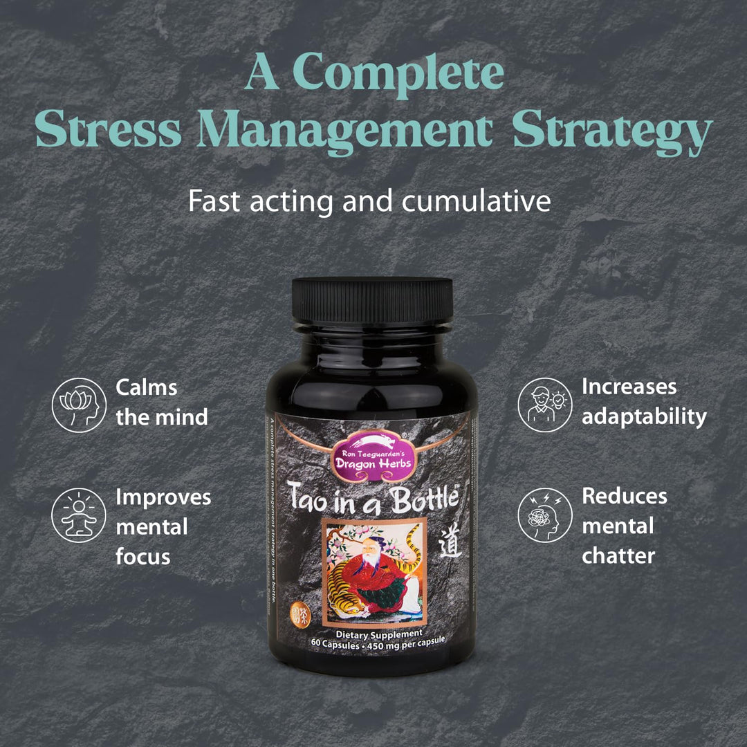 - Tao in a Bottle Capsules | Herbal Formula Supplement to Support Stress, Mood, Focus, Adaptability, (60 Capsules, 450 mg Each)