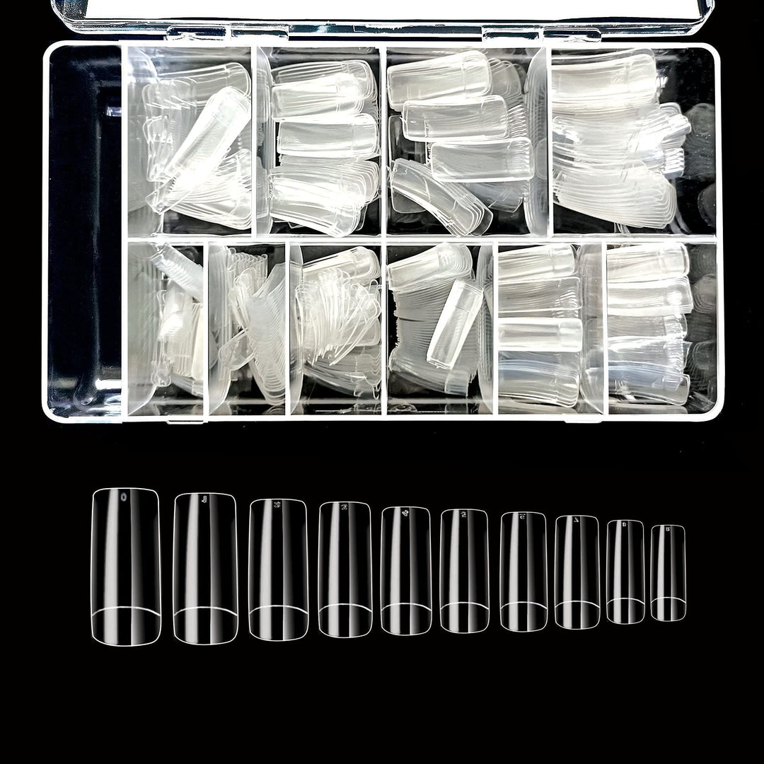BE.YOU Beyou Clear Cosmo 500 Artificial False Nail Tips 10Sizes 23012 For Nail Shop Nail Salon (Clear)