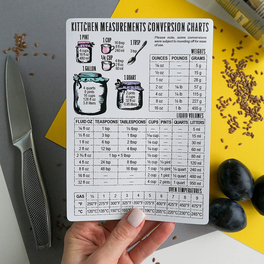 Vinyl Magnetic Measurement Conversion Chart for Kitchen, Refrigerator Magnets for Fridge, Magnetic Conversion Table for Home Kitchens, Perfect Cookbook Accessory