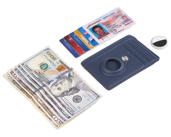 Hawanik Slim Minimalist Front Pocket Air Tag Wallet, Mens Wallet with Airtag Holder