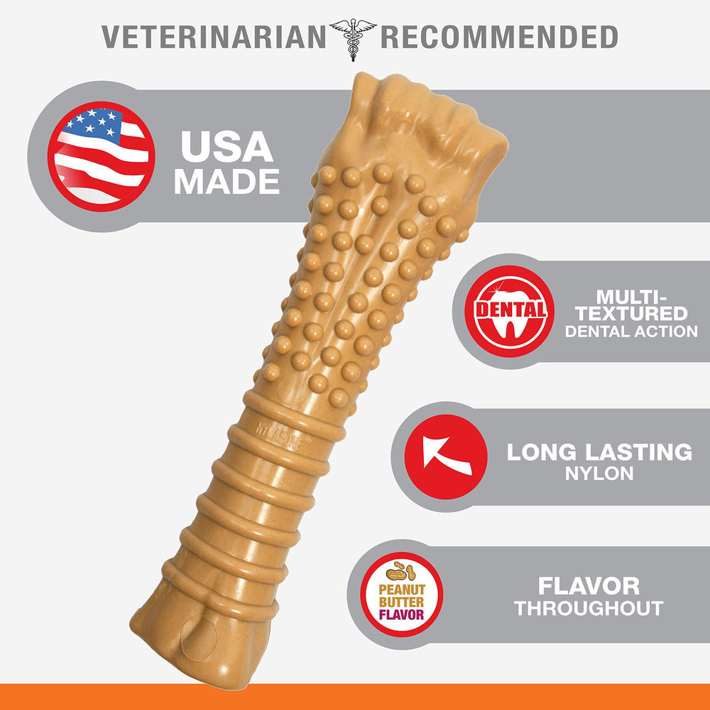 Textured Knuckle Bone Power Chew Toy for Dogs, Durable & Tough Dog Toys for Aggressive Chewers, Peanut Butter Flavor, X-Large - Over 50 Ibs, 1 Count