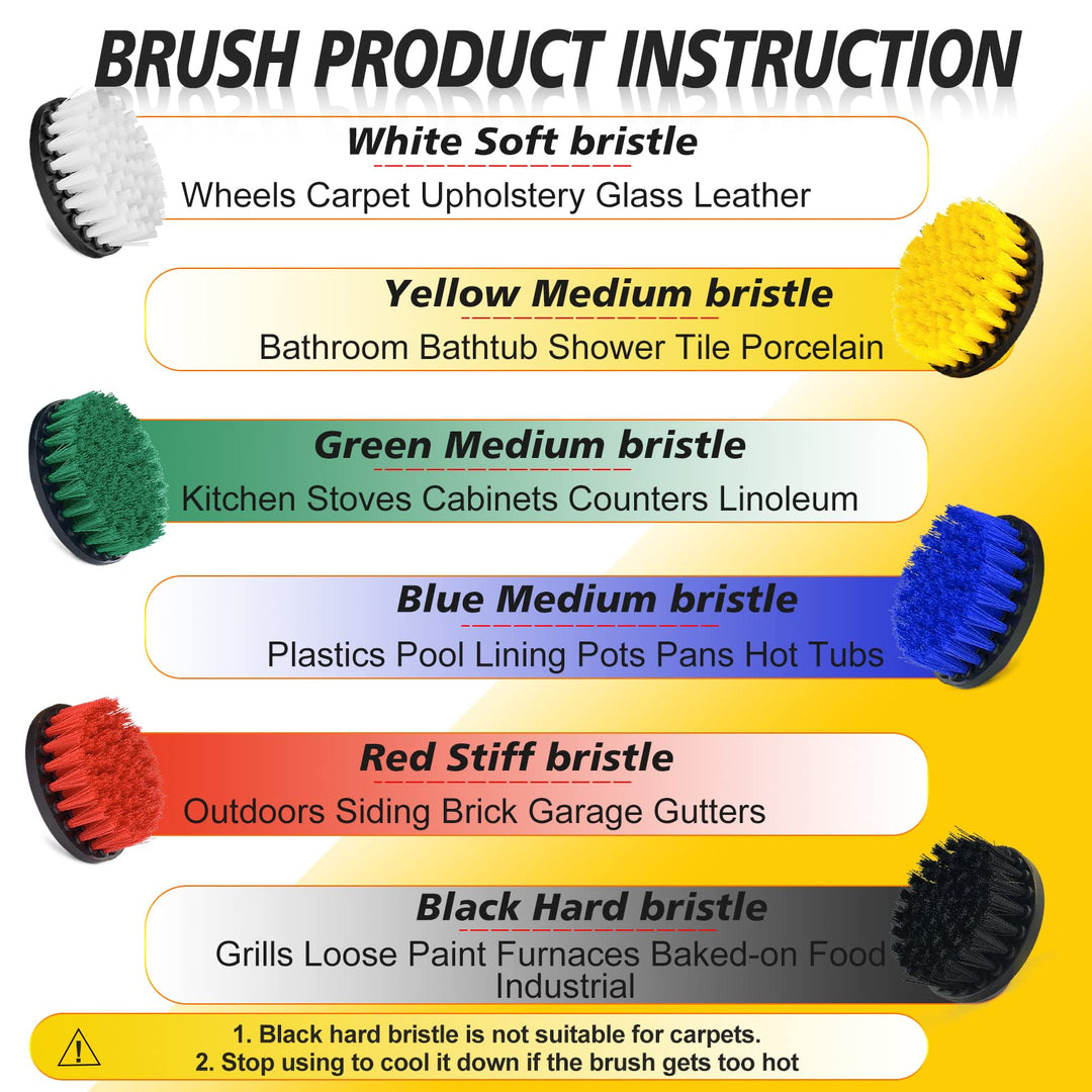 Shieldpro 4 Pack Drill Brush Power Cleaning Scrub Brush,White