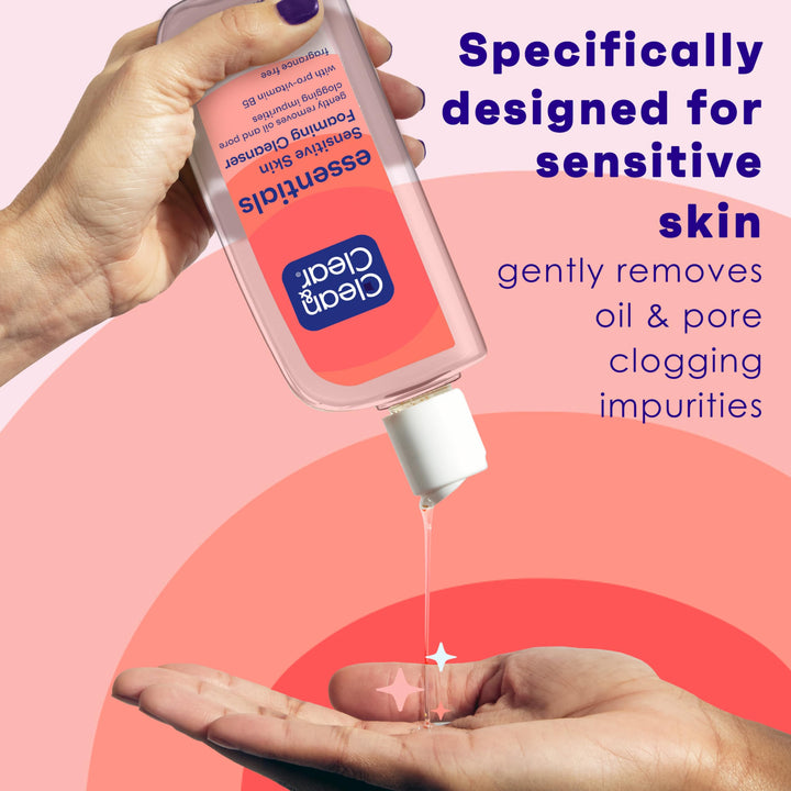 Clean &amp; Clear Essentials Foaming Facial Cleanser, Oil-Free Daily Face Wash with Glycerin to Remove Acne Breakout-Causing Dirt, Oil &amp; Makeup Without Over-Drying, 8 Fl Oz (Packaging may vary)