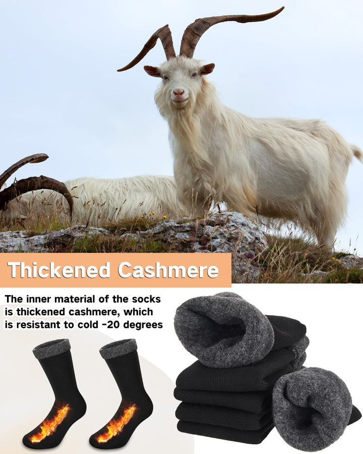 72 Pairs Thermal Socks Bulk Socks Thick Winter Socks Unisex One Size Socks for Men Women Homeless Care Package (Black,Medium)