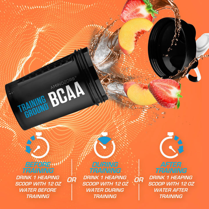 EFX Sports Training Ground BCAA | Fully Stable, Highly Soluble Amino Acids Supplement | Pre, Intra, or Post Workout | Sugar Free | 500 Grams (Strawberry Peach)