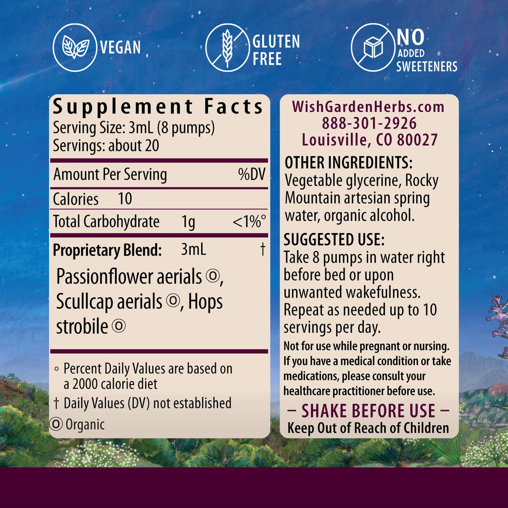 Herbs Sleepy Nights & Fresh Mornings - All-Natural Herbal Sleep Aid Tincture, Organic Sleep Supplement with Passionflower, Hops and Scullcap, Supports Deep Sleep & Healthy Sleep Cycles, 4oz