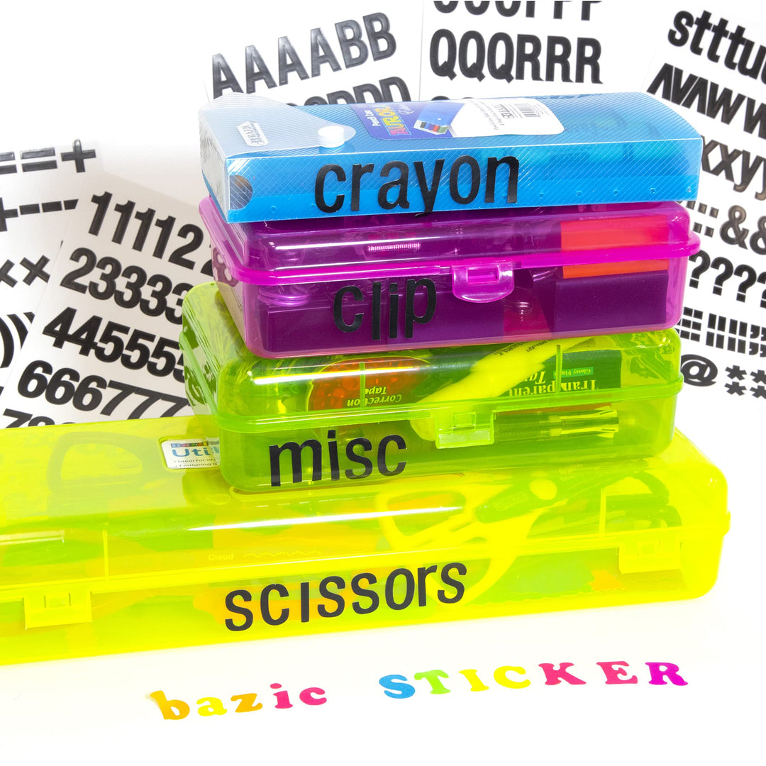 BAZIC Alphabet Numbers Stickers Black Colors, 1 A to Z 0 to 9 Self-Adhesive Sticker for DIY Cards Scrapbooks Labeling (346/Pack), 1-Pack