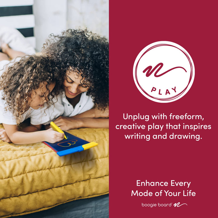 Scribble n’ Play Reusable Kids’ Drawing Board Includes LCD Doodle Board with Color Burst, Easy Erase Button, 4 Texture Drawing Styluses for Kids Ages 4+