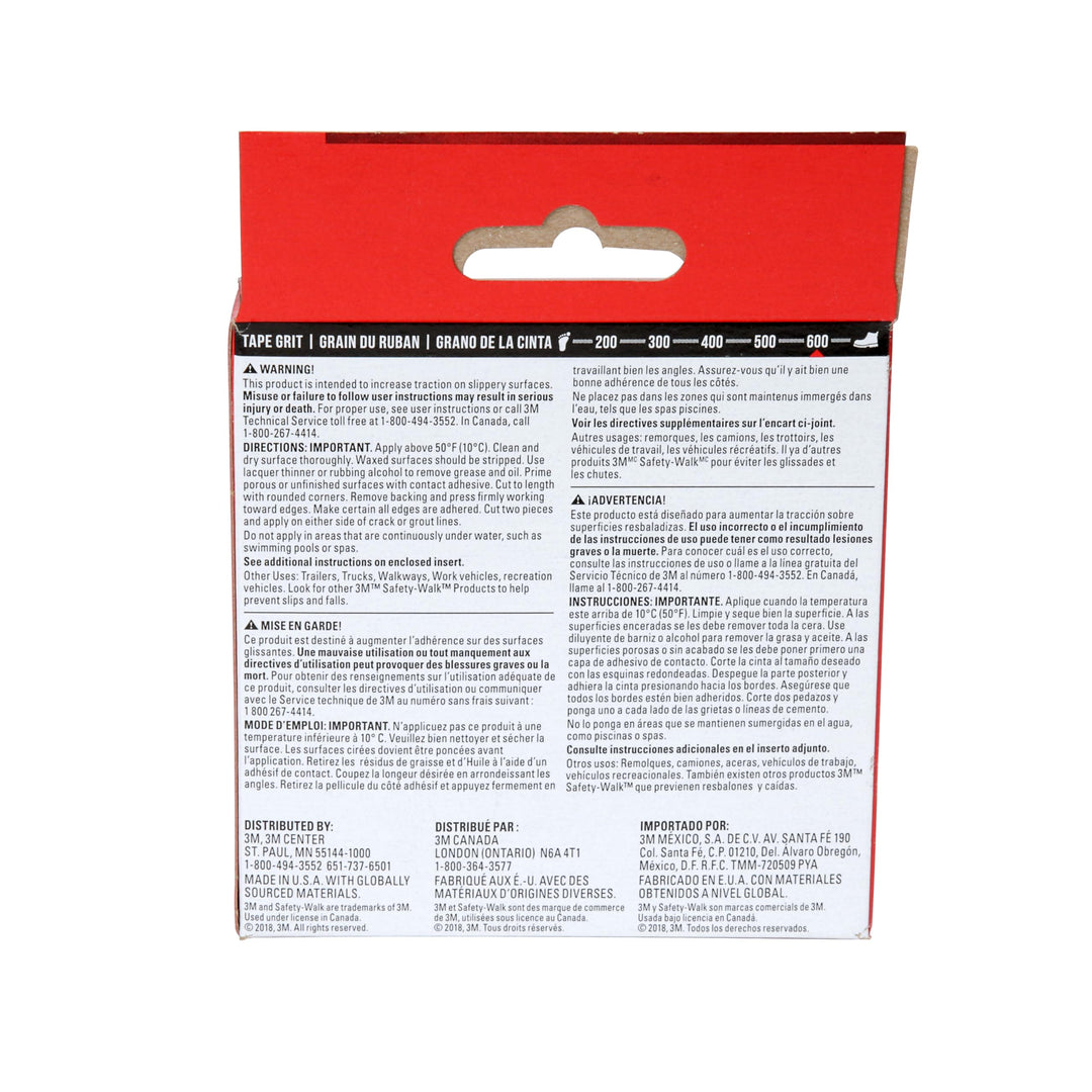 Safety-Walk Slip Resistant Tape, 1 in x 15 ft, Anti Slip Black Tape, Adhere Without Wrinkling, Curling, Tearing or Lifting, Self-Adhesive Backing, Quick &amp; Easy Application, 1 Roll (610B-R1X180)
