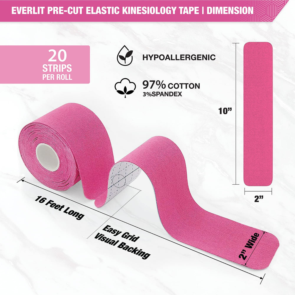 EVERLIT [Single] Pre-Cut Elastic Cotton Kinesiology The