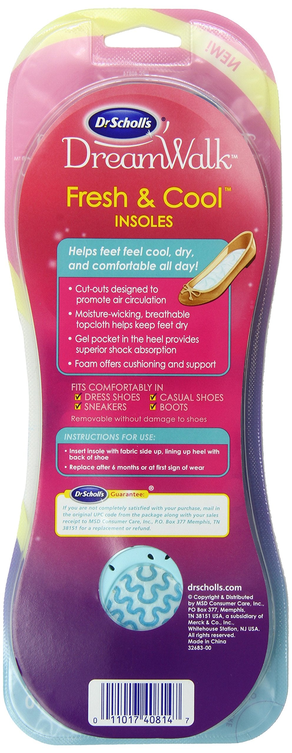 Dr. Scholl S Dreamwalk Fresh And Cool Insole Women S Si