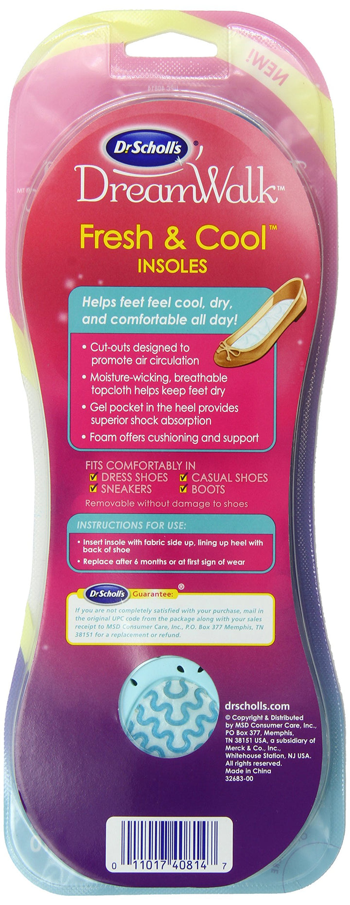 Dr. Scholl S Dreamwalk Fresh And Cool Insole Women S Si