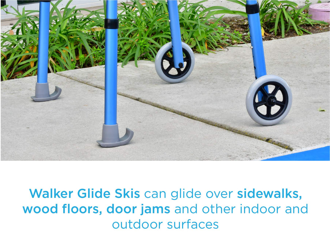 NOVA Medical Products Walker Glide Skis, Universal Fit,
