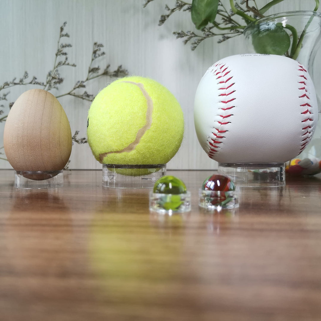 (48 Pack) Baseball Display Stand,Spheres Holder, Clear Baseball Ring, Sphere Stand,Round Display Stand for Golf Ball, Baseball, Softball, Tennis Ball, Spheres, Marbles, 3 Sizes: Large, Medium, Small
