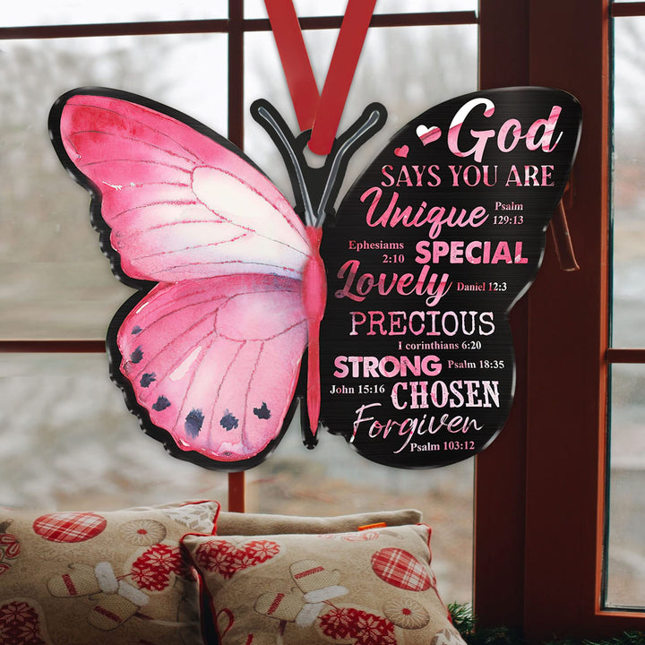 Talataca Jesus God Say You are Christian Pink Butterfly