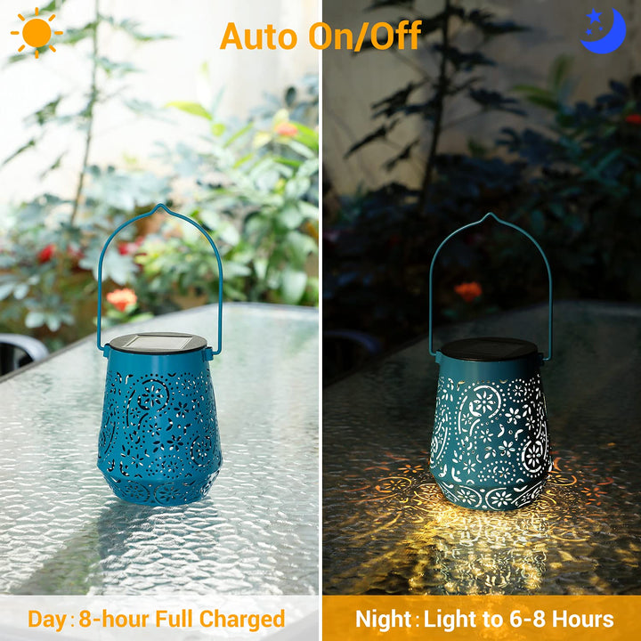 4 Pack Solar Lanterns Outdoor Waterproof - OxyLED Solar Lanterns Lights Outdoor Garden Decor, 4 Colors LED Hanging Solar Powered Lantern with Handle for Outside Patio Yard Table Fence, Gardening Gift