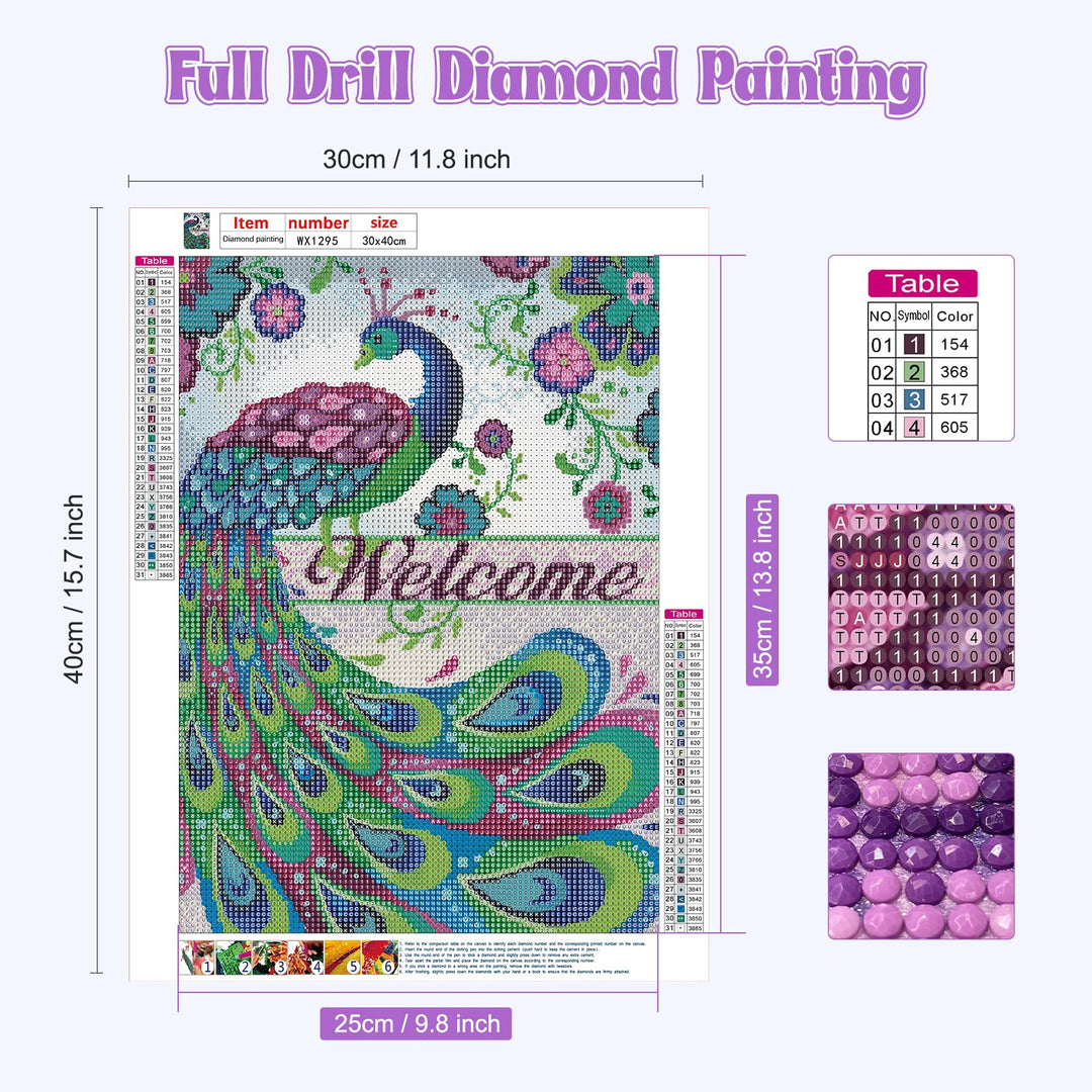 NAIMOER Welcome Diamond Art Kits for Adults Beginner, F