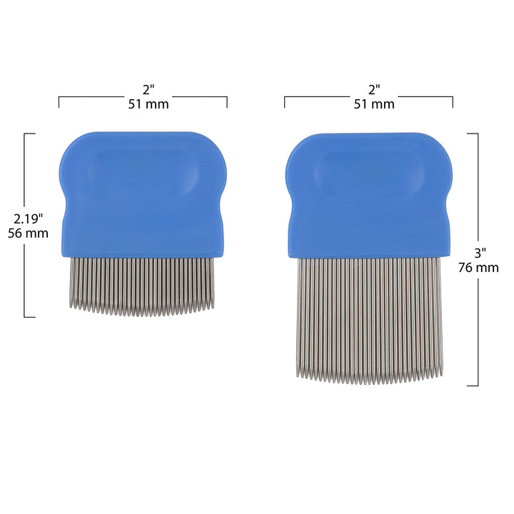 Ezy Dose Kids Lice and Eggs Comb | Hair Care for Baby, Toddler, Adult | Stainless Steel Pin Teeth | Pack of 2 (Short/Long)