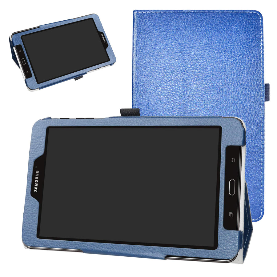 Galaxy Tab E 8.0 Case,Mama Mouth PU Leather Folio 2-Folding Stand Cover with Stylus Holder for 8.0 Samsung Galaxy Tab E 8 T377 Sprint 4G LTE Android Tablet,Dark Blue