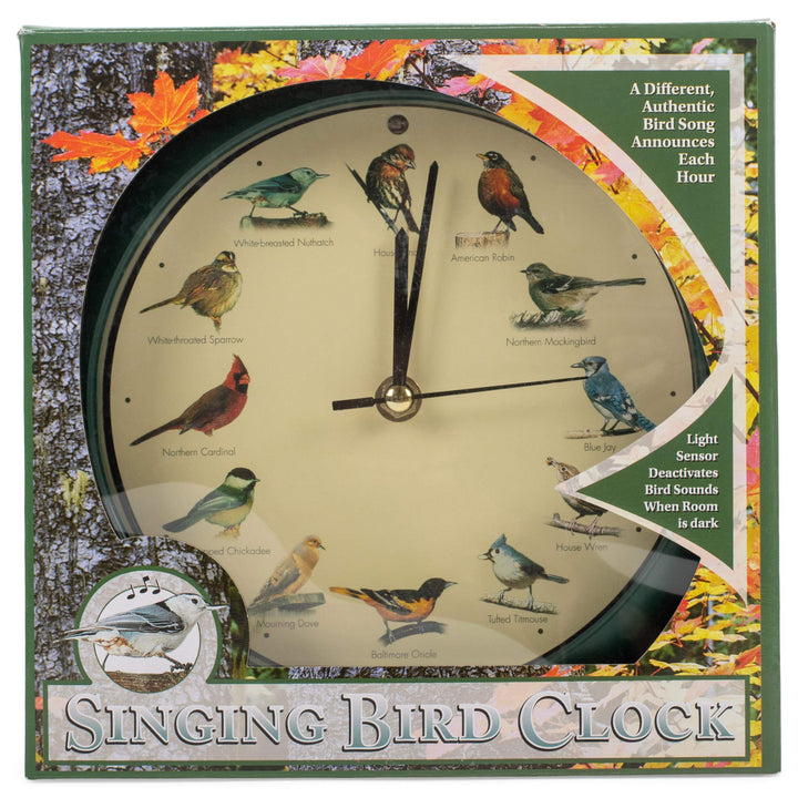 Mark Feldstein Limited Edition 20th Anniversary Singing Bird Wall/Desk Clock, 8 Inch