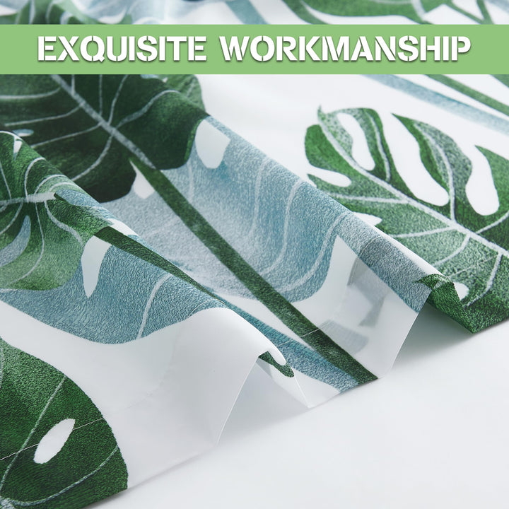 Bathroom Shower Curtains - Tropical Plant Printed Waterproof Shower Curtain Extra Long Bath Decor for Bath Tub Toilet Hotel Spa French Door, W72 x L78 inch with Hooks