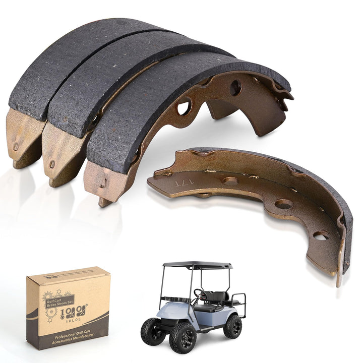 10L0L Golf Cart Brake Shoes for Yamaha G1 G2 G8 G9 Club Car 1995-up, EZGO 1986.5-Up (2 Long, 2 Short) 1018232-01 27249G01 17-25340-00