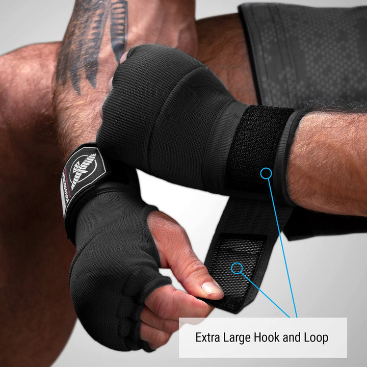 Hayabusa Quick Gel Boxing Hand Wrap Gloves - Black, Med