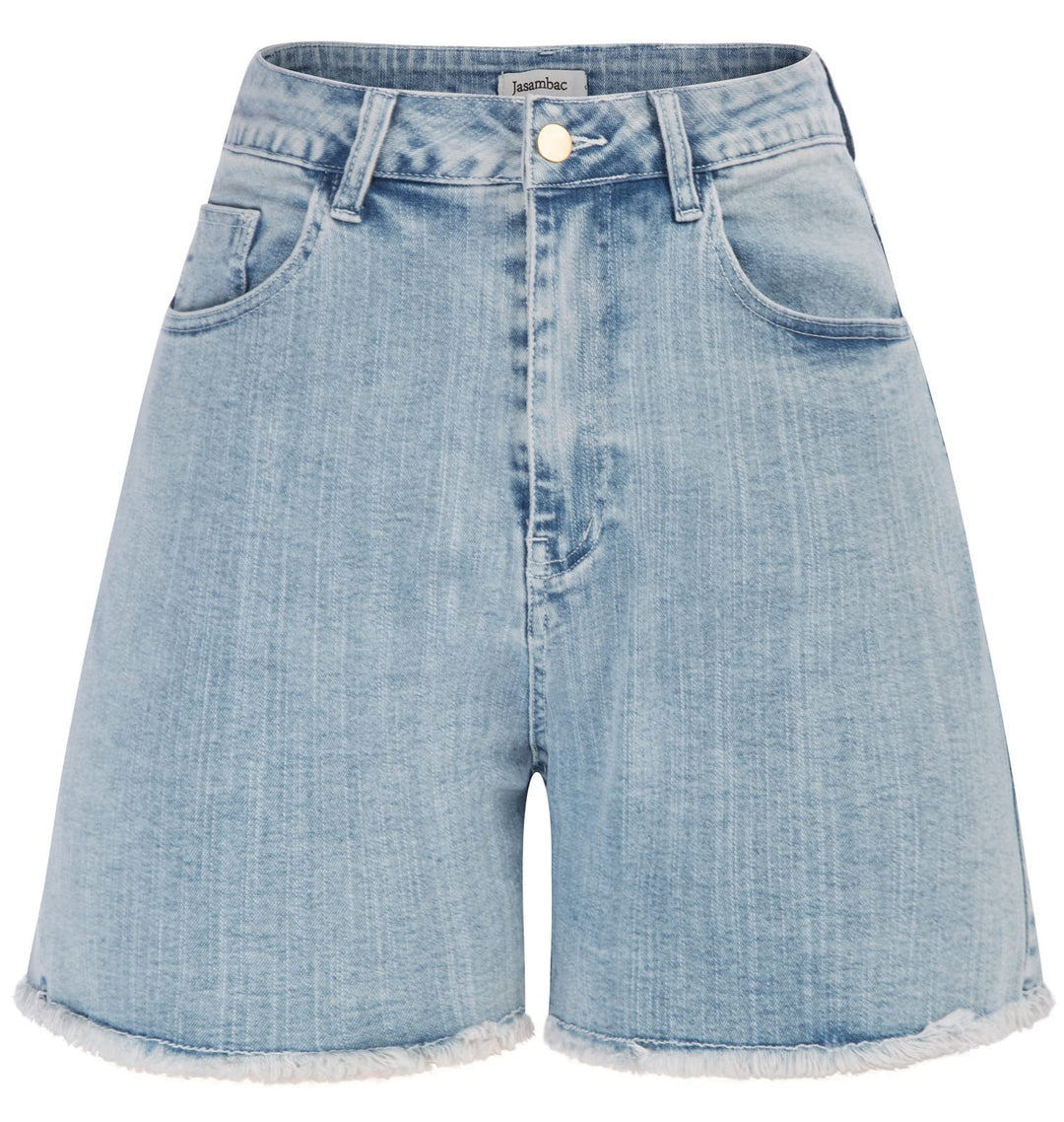 JASAMBAC Women&#39;s High Rise Denim Shorts Stretch
